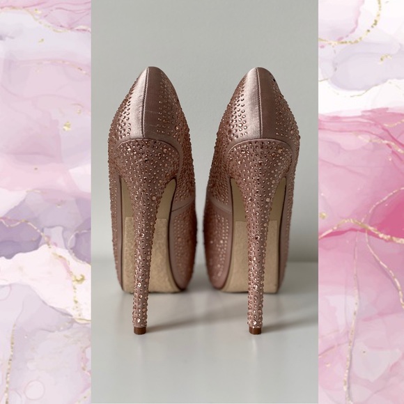 Paprika | Pink Rhinestone Studded Stiletto Heels - Picture 10 of 11